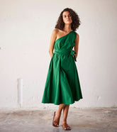 A Model Wearing Green Pure Cotton Peas in a Pod curated by Only Ethikal